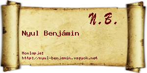 Nyul Benjámin névjegykártya